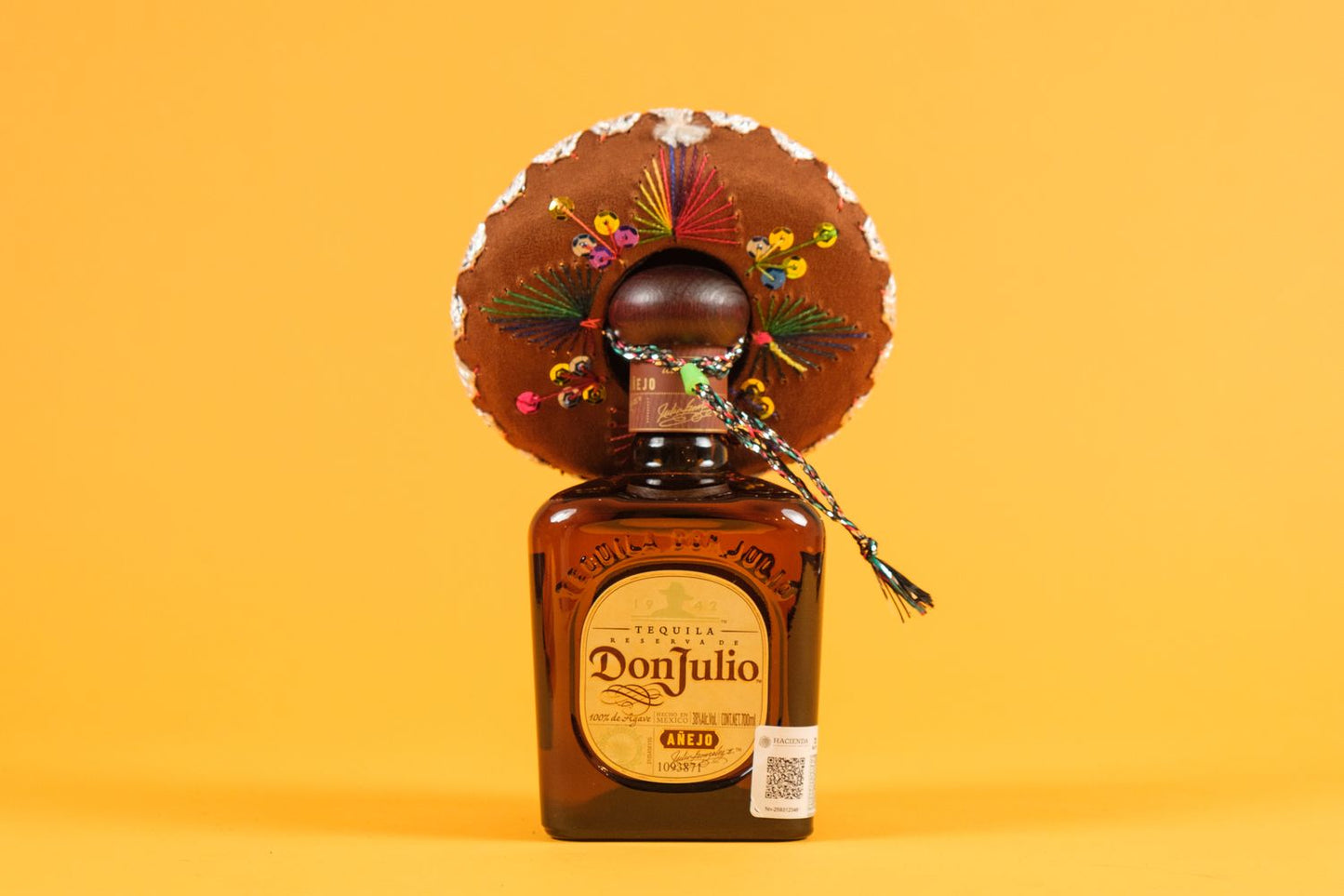 Kombi Paket 1 Flasche Tequila Don Julio Anejo + Sombrero Größe 2 (Motiv nach Wahl)