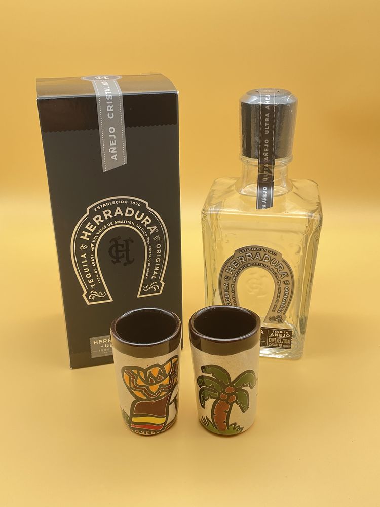 Kombi Paket 1 Flasche Tequila Herradura Anejo Ultra + 2 Tequilabecher