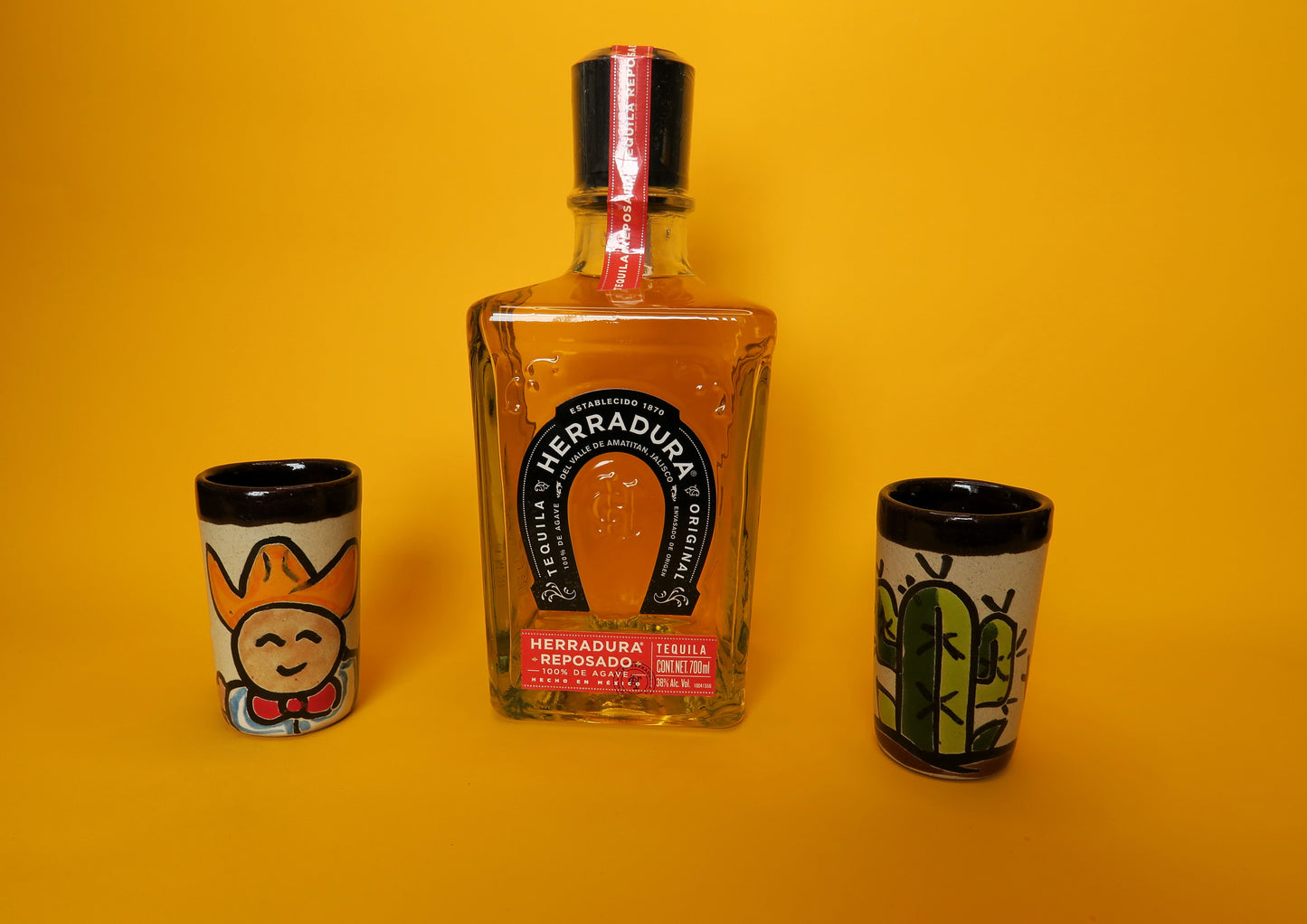 Kombi Paket 1 Flasche Herradura Reposado + 2 Tequilabecher