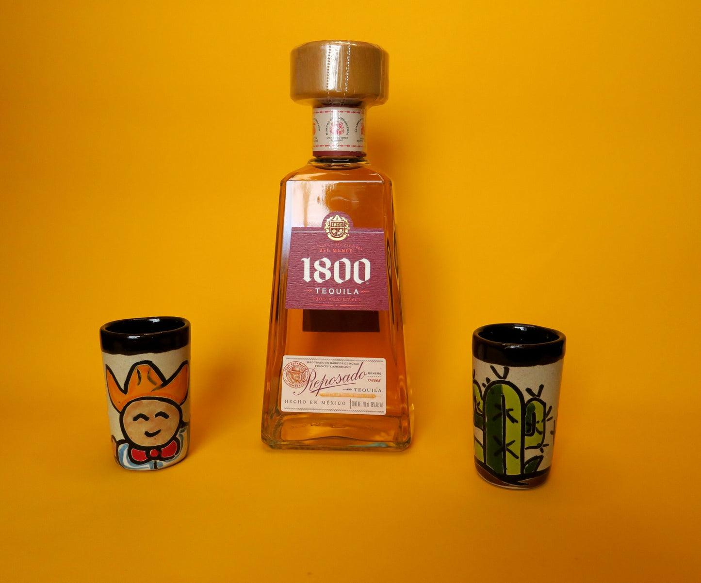 Kombi Paket 1 Flasche Tequila 1800 Reposado + 2 Tequilabecher